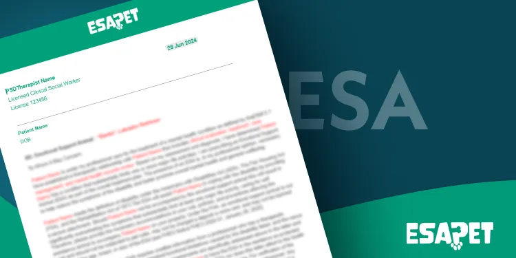ESA Letter Example for Therapists